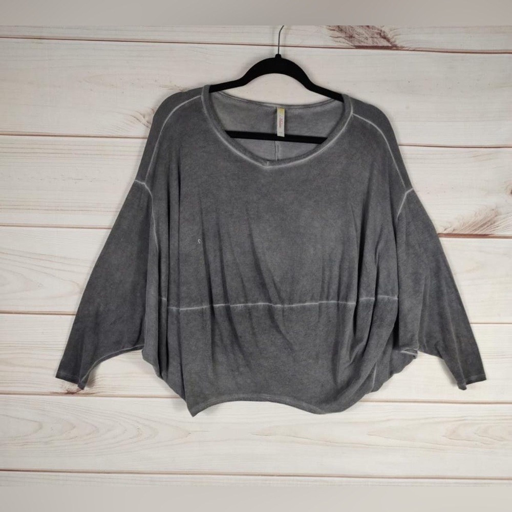 Mulata S Pullover Oversized Top Woman’s Grey Long Sleeve
